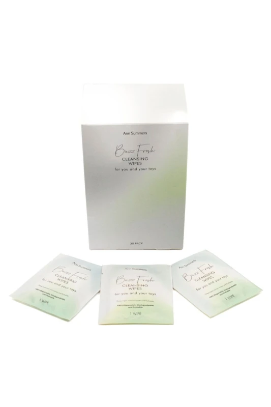Image of Ann Summers Womens Buzz Fresh Cleansing Wipes 30 Pack in Black Female