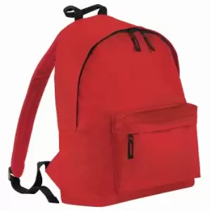 Image of Beechfield Childrens Junior Fashion Backpack Bags / Rucksack / School (Pack Of 2) (One Size) (Bright Red)