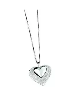 Image of The Love Silver Collection Scratched & Polished Heart Pendant