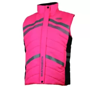 Image of Weatherbeeta Childrens/Kids Quilted Reflective Gilet (S) (Hi Vis Pink)