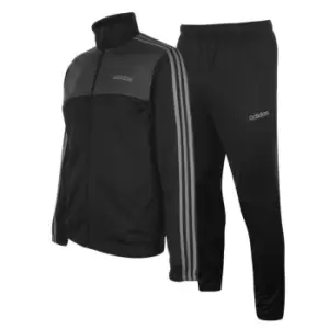 Image of adidas 3 Stripe Basic Poly Tracksuit Mens - Black