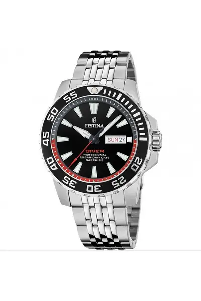 Image of Festina Diver Stainless Steel Classic Analogue Quartz Watch - F20661/3 Black