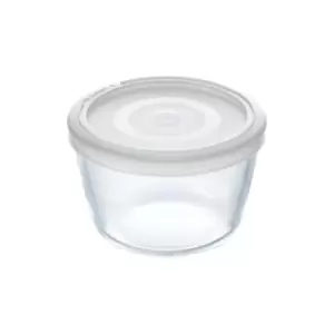 Image of Pyrex Cook & Freeze Glass Round Dish with Plastic Lid, 17cm