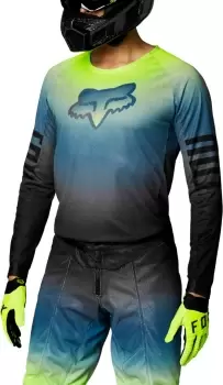 Image of FOX Airline Reepz Motocross Jersey, black-yellow, Size L, black-yellow, Size L