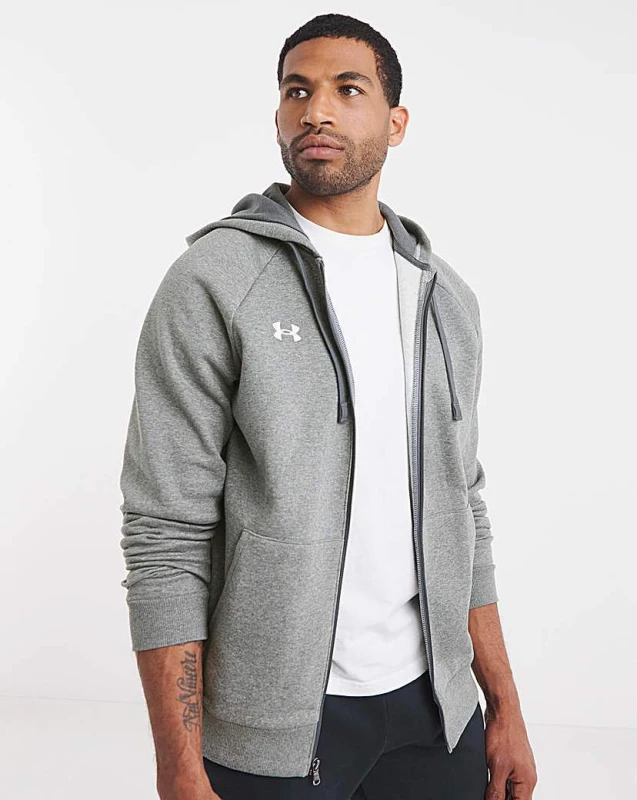 Image of Under Armour Under Armour Rival Fleece Hoodie Grey/White Male S34/36 UN29401