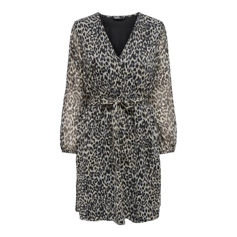 Image of Only V-Neck Mini Dress leopard print Women XS;S;M;L