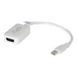 Image of C2G 20cm Mini DisplayPort Male to HDMI Female Adapter Cable - White