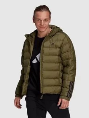 Image of Adidas Itavic Quilt Hood Jkt, Khaki, Size 2XL, Men