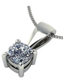 Image of Moissanite 9 Carat White Gold 50Pt Cushion Set Pendant