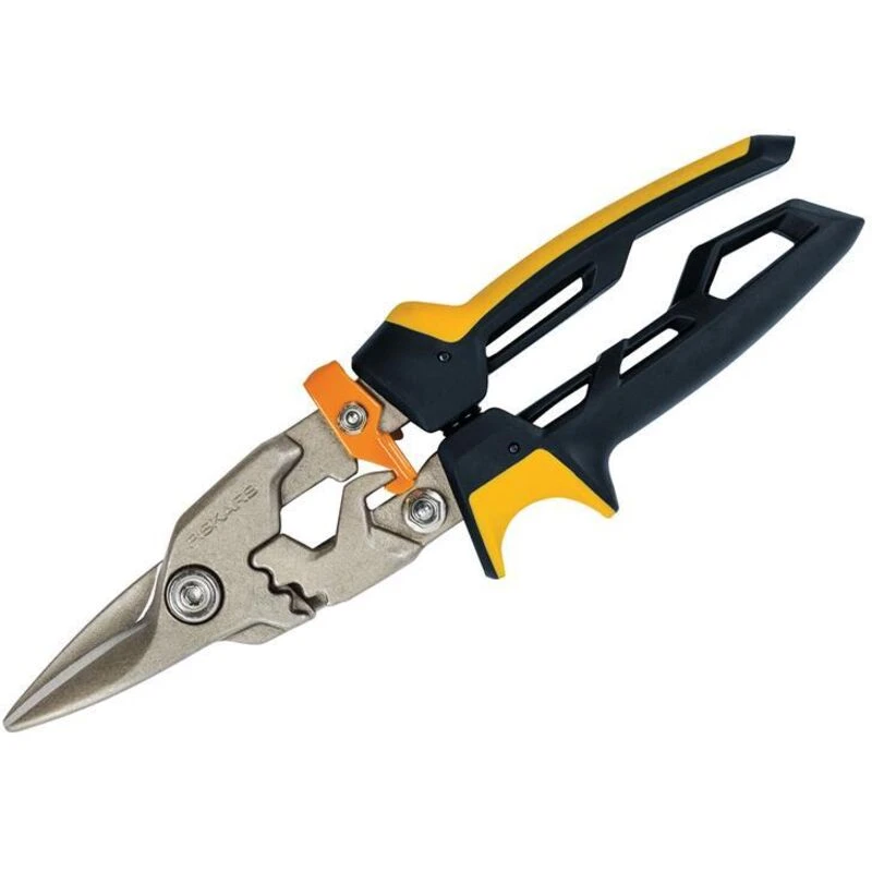 Image of Fiskars 1027207 PowerGear Aviation Snips Straight Cut 250mm 10" FSK1027207 - Fiskars 393646