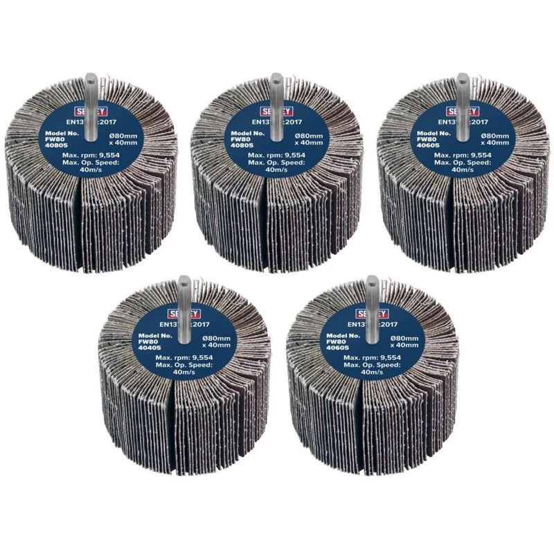 Image of Sealey Flap Wheels Pack Of 5 FW8040ASS Diameter: 80mm