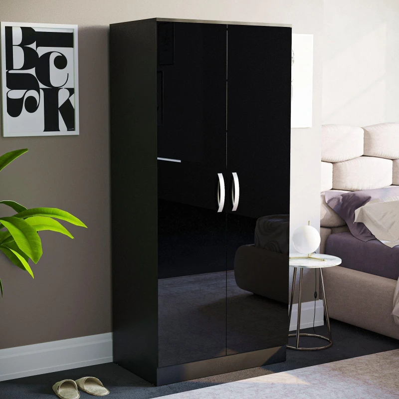 Image of Lassic Vida Designs Hulio 2 Door Wardrobe Black unisex 2 Door