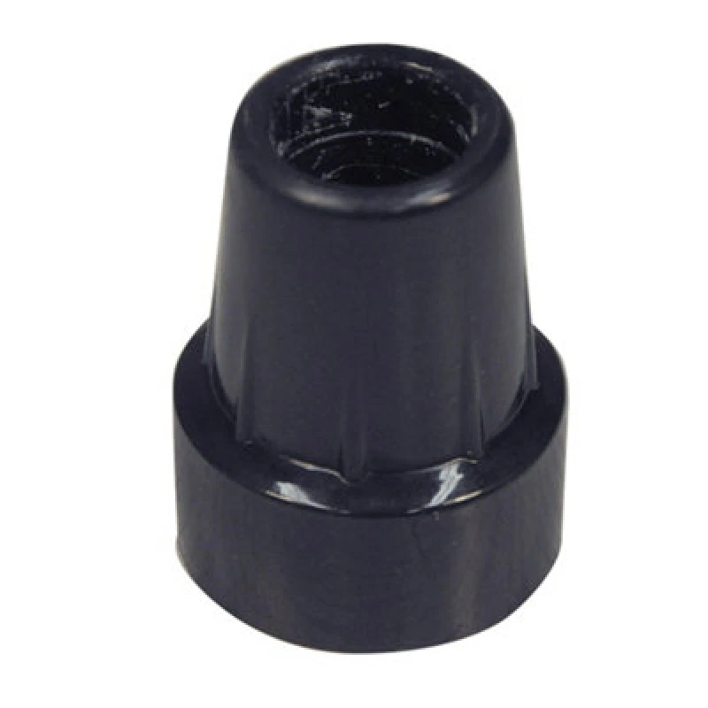 Image of Loops Black Replacement Walking Stick Ferrule - 20mm Anti Slip Durable Rubber Tip Black