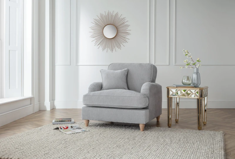 Image of The Great Sofa Company Orla Arm Chair Manhattan Apricot in Light Grey Light Grey Unisex