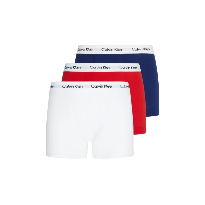 Image of Calvin Klein 3 Pack Cotton Stretch Boxer Shorts Nvy/Wht/Red male X Small