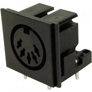 Image of DIN connector Socket horizontal mount Number of pins 5 Black Cliff FC680805