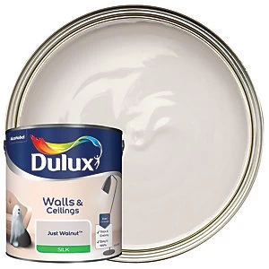 Image of Dulux Walls & Ceilings Just Walnut Silk Emulsion Paint 2.5L