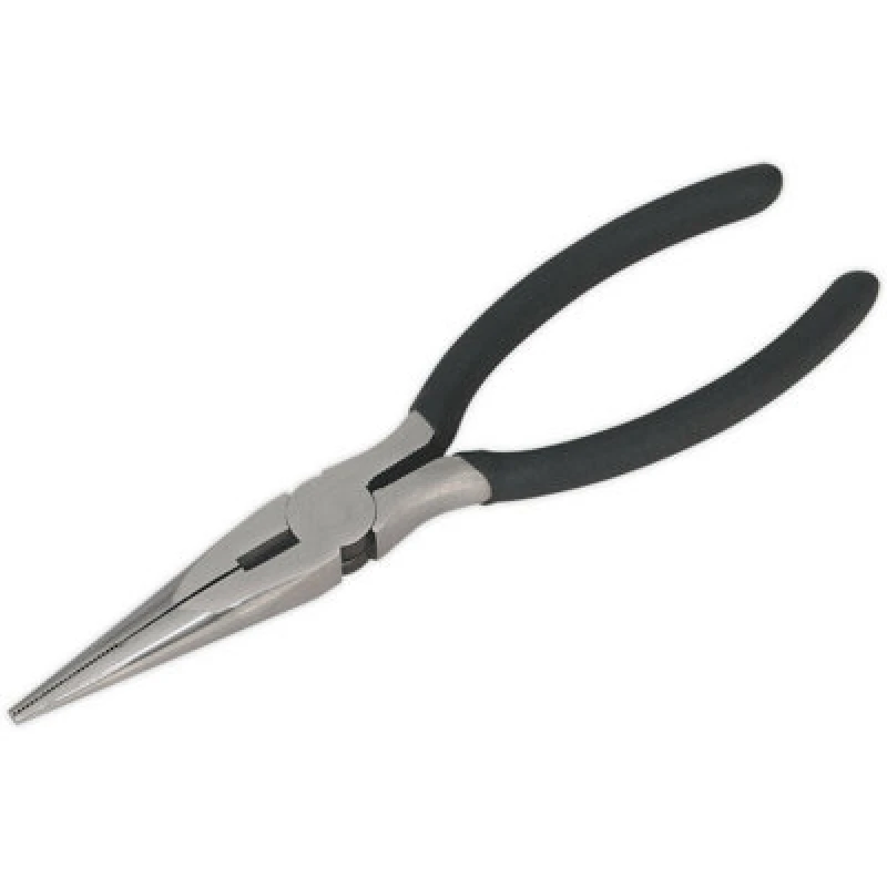 Image of Loops 150mm Long Nose Pliers - Drop Forged Steel - 30mm Jaw Capacity - Foam Grip Metallics