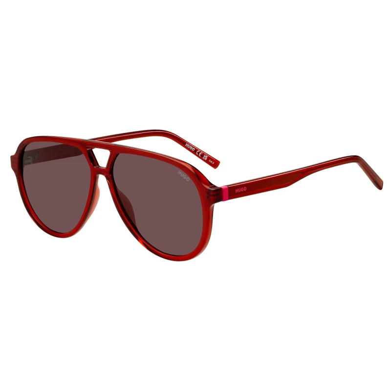 Image of Hugo Womens Pilot Round Sunglasses Red female 59 cm