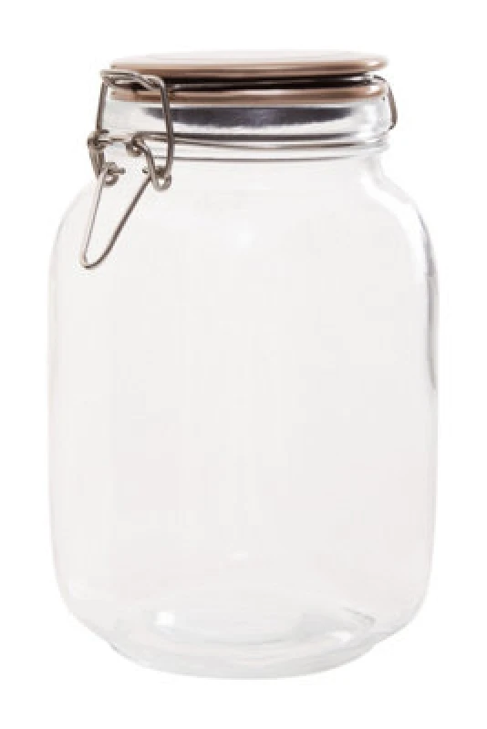 Image of Premier Housewares luca Luca Square 1550ml Glass Jar With Champagne Lid Clear