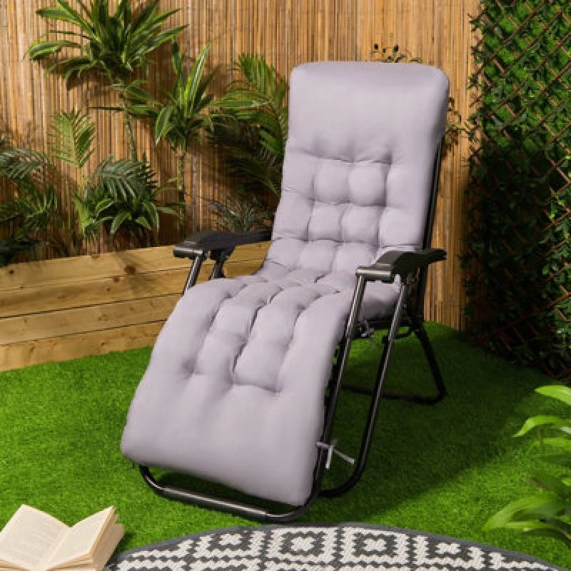 Image of OHS OHS Gravity Chair Seat Cushion Filled Outdoor Garden Water Resistant in Charcoal Charcoal One Size Unisex 5027434209194