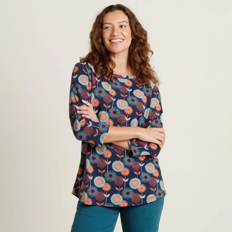 Image of Brakeburn Freya Long Sleeve T-Shirt Blue female