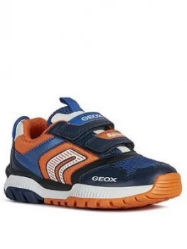 Image of Geox Boys Tuono Strap Trainers - Navy/Orange