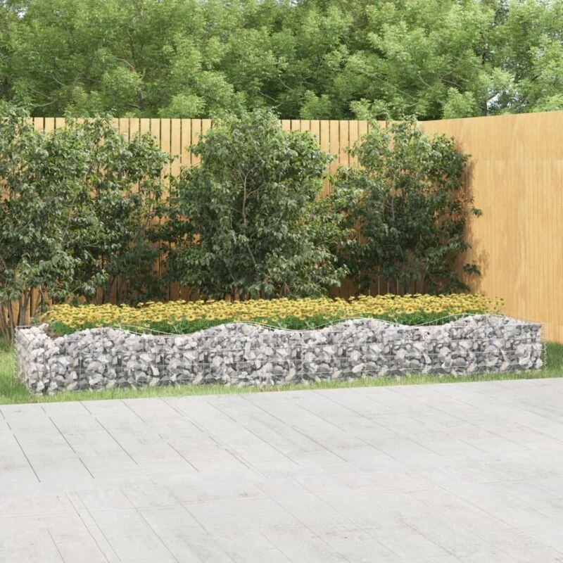 Image of VIDAXL Arched Gabion Raised Bed 400x100x50cm Galvanised Iron Vidaxl 8720845652142