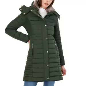 Image of Joules Womens Cherington Quilted Longline Jacket Coat UK 10- Bust 35', (89cm)