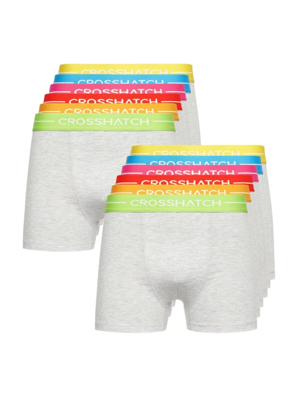 Image of Crosshatch Crosshatch Men Astral Bright Boxers 12pk in Grey Size: X-Large Grey XL Male 5059294518628