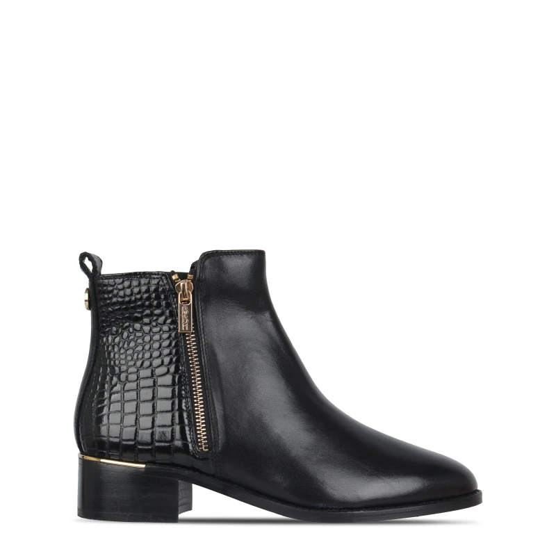 Image of Biba Zip Flat Ankle Boots - Black 3