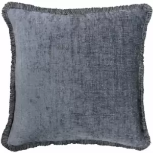 Image of Riva Home Astbury Fringed Square Cushion Cover (50 x 50cm) (Graphite) - Graphite
