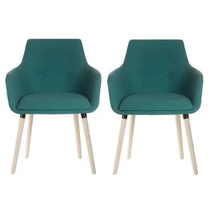 Image of Teknik 4 Legged Soft Padded Office Chair 2 Pack - Jade