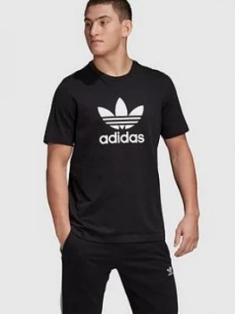 Image of adidas Originals Trefoil T-Shirt - Black Size M Men