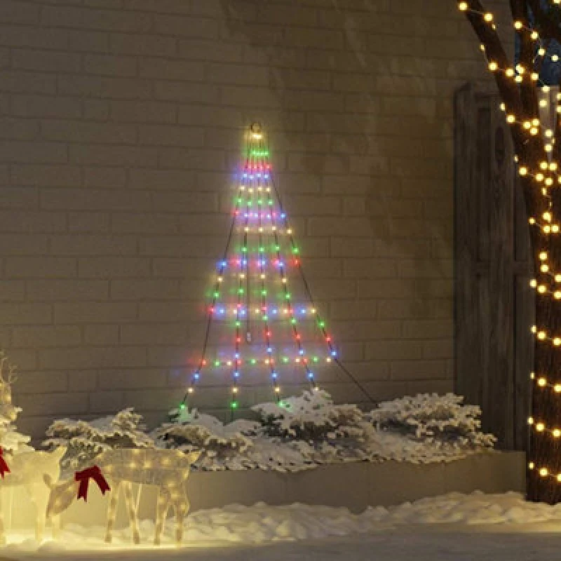 Image of Vidaxl LED Christmas Tree With Ground Spikes Multicolour 182cm Metal