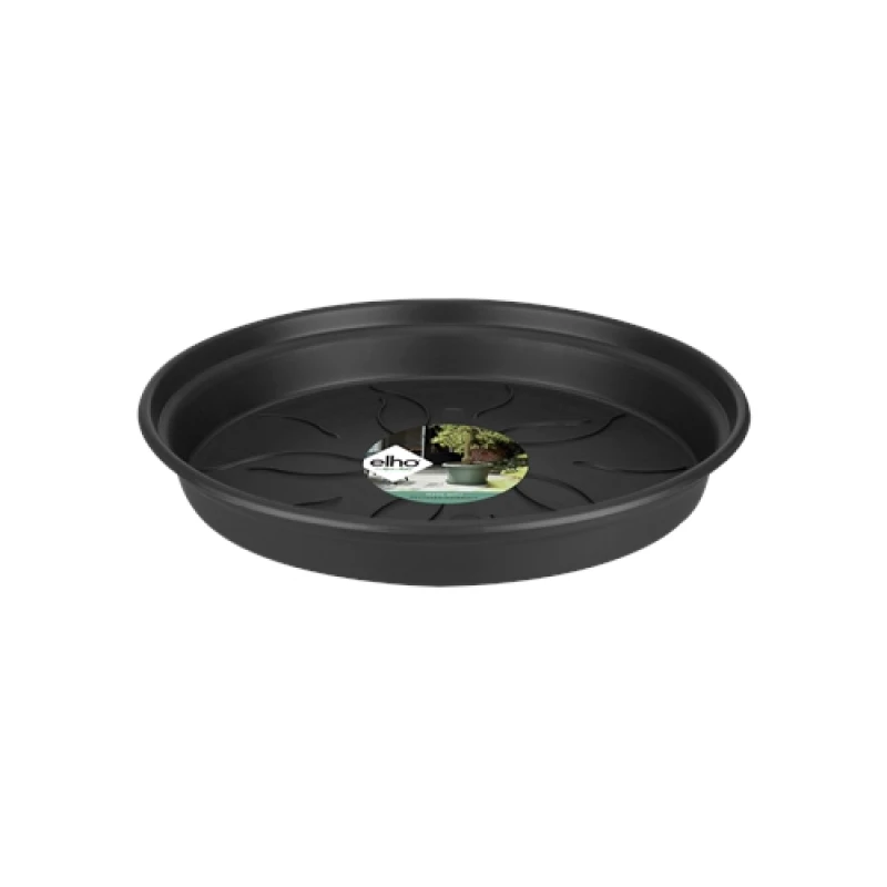 Image of Elho Green Basics 25cm Plastic Indoor & Outdoor Saucer - Living Black