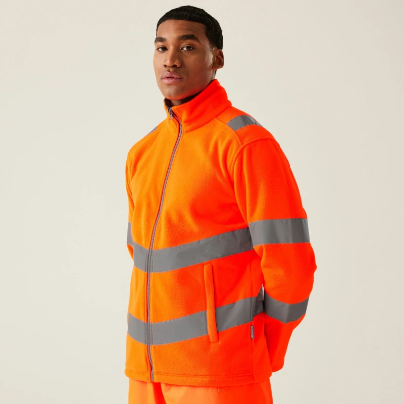 Image of Regatta Regatta Hi-Vis Pro Contract Thor Fleece in Burnt Orange Size: Small Burnt Orange S Male 5063019700076