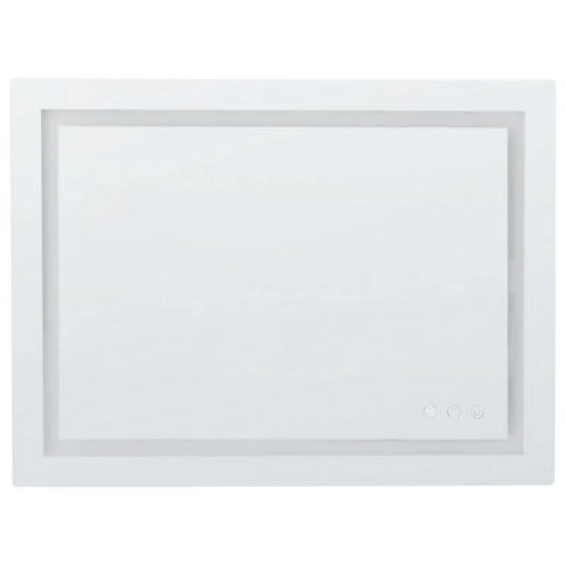 Image of Beliani LED Bathroom Mirror Prenois 80 Cm 60 Cm Silver
