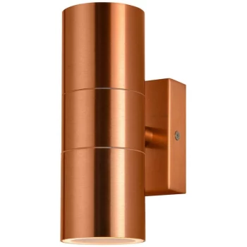 Image of Up and Down Wall Light LETO Copper down light Outdoor Lights Exterior Additional Security Lighting Effect Front Door LED - Zinc