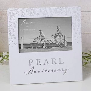 Image of 6" x 4" - Amore By Juliana Photo Frame - Pearl Anniversary