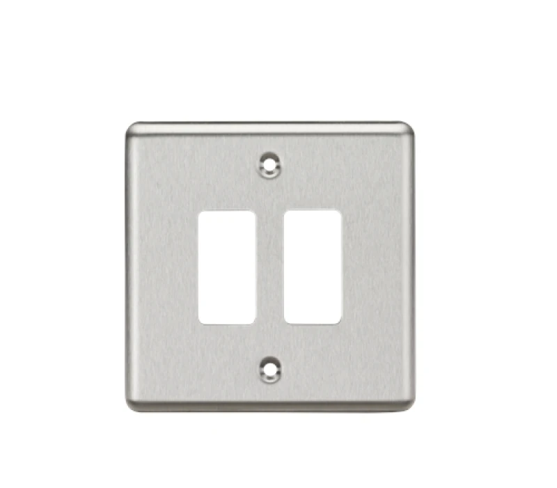 Image of KnightsBridge 2G Grid Faceplate - Rounded Edge Brushed Chrome