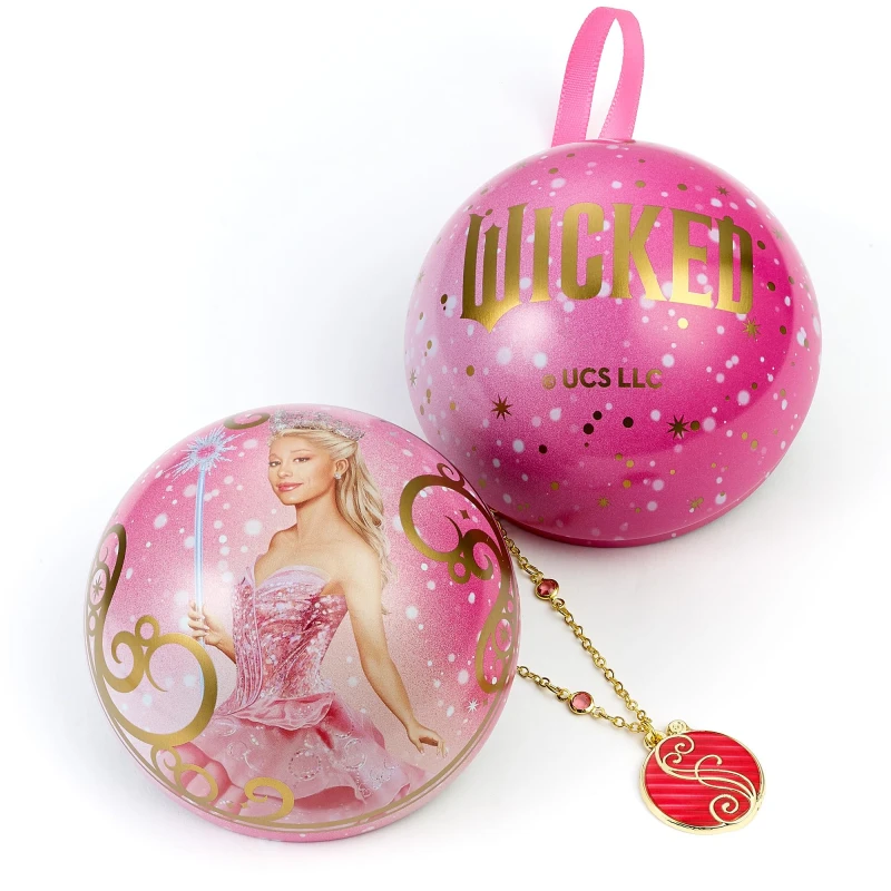 Image of WICKED Glinda Pink Shiz University Gift Bauble with Shiz Necklace Inside