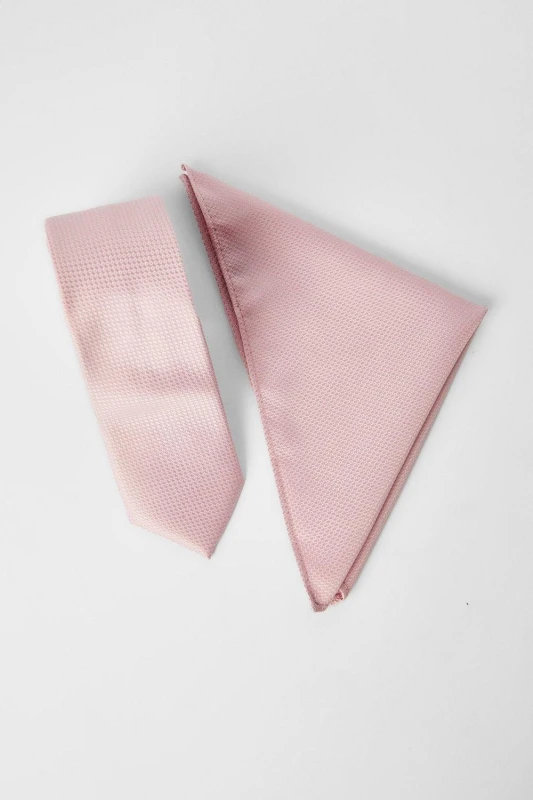 Image of Burton Mens Light Pink Textured Tie And Pocket Square Light Pink One Size Male BBB05860