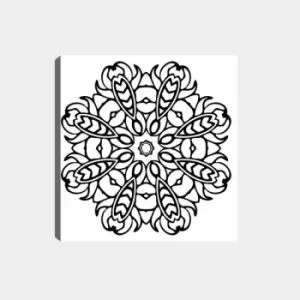 Image of MANDALA35 White Black Decorative Canvas Painting