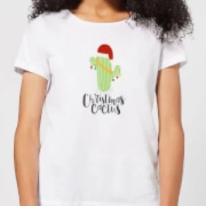 Image of Christmas Cactus Womens T-Shirt - White - 5XL