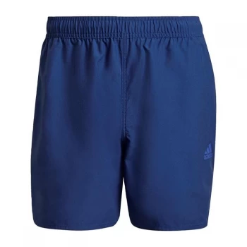 Image of adidas Short-Length Colorblock 3-Stripes Swim Shorts Mens - Victory Blue / Sonic Ink