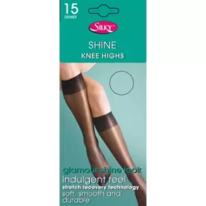 Image of Silky Womens/Ladies Shine Knee Highs (1 Pair) (One Size (UK Shoe 3-8)) (Barely Black)