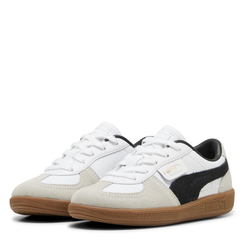 Image of Puma Kids Palermo Low-Top Trainers White/Gum male 2 (34.5)
