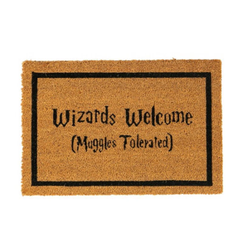 Image of Nicola Spring Halloween Coir Door Mat Wizards Welcome 60 X 40Cm Natural Coir Non-Slip Pvc Backing Spooky Seasonal Entrance Doormat