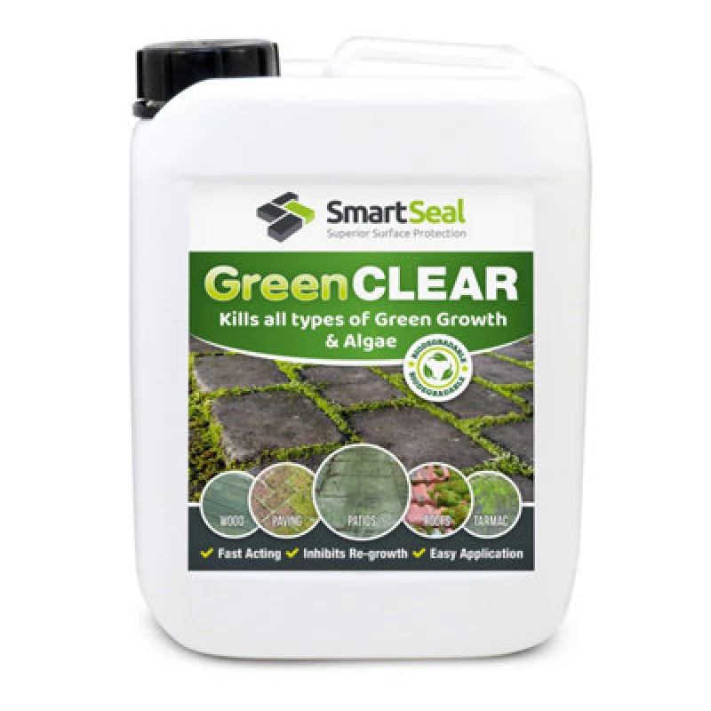 Image of Smartseal Green Clear, Lichen And Algae Killer For Roofs, Driveways And Patios, 5L